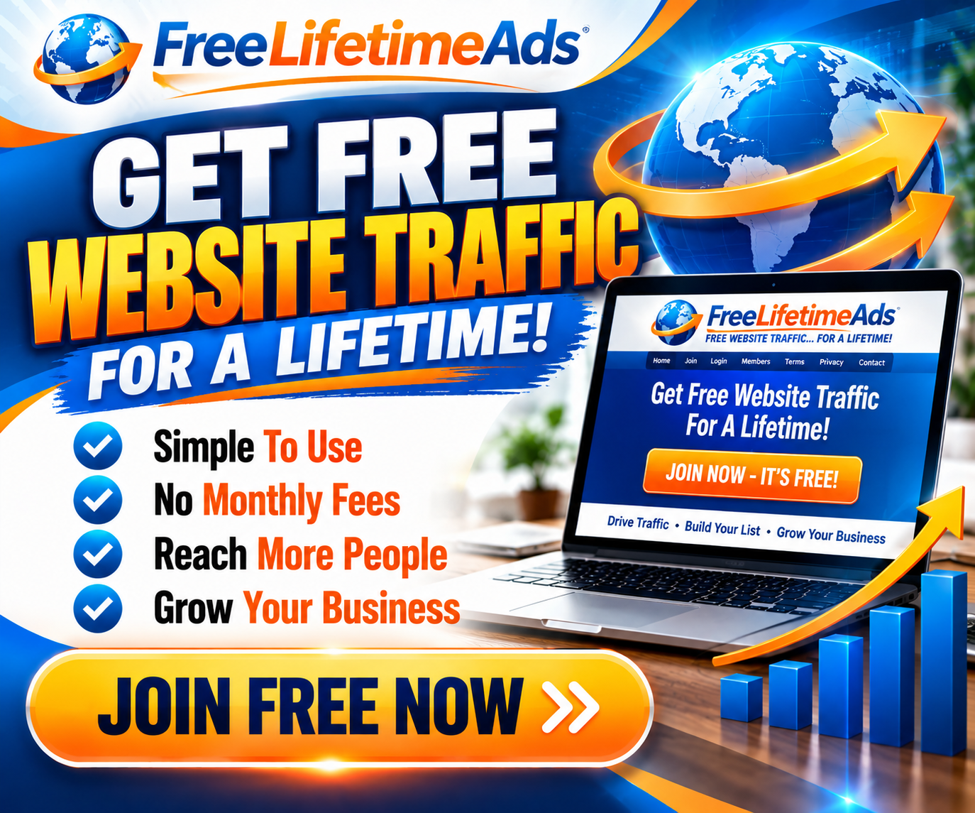 Get free website traffic for a lifetime — join free now
